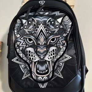 Ay Guey Black Jaguar Backpack from Mexico City
